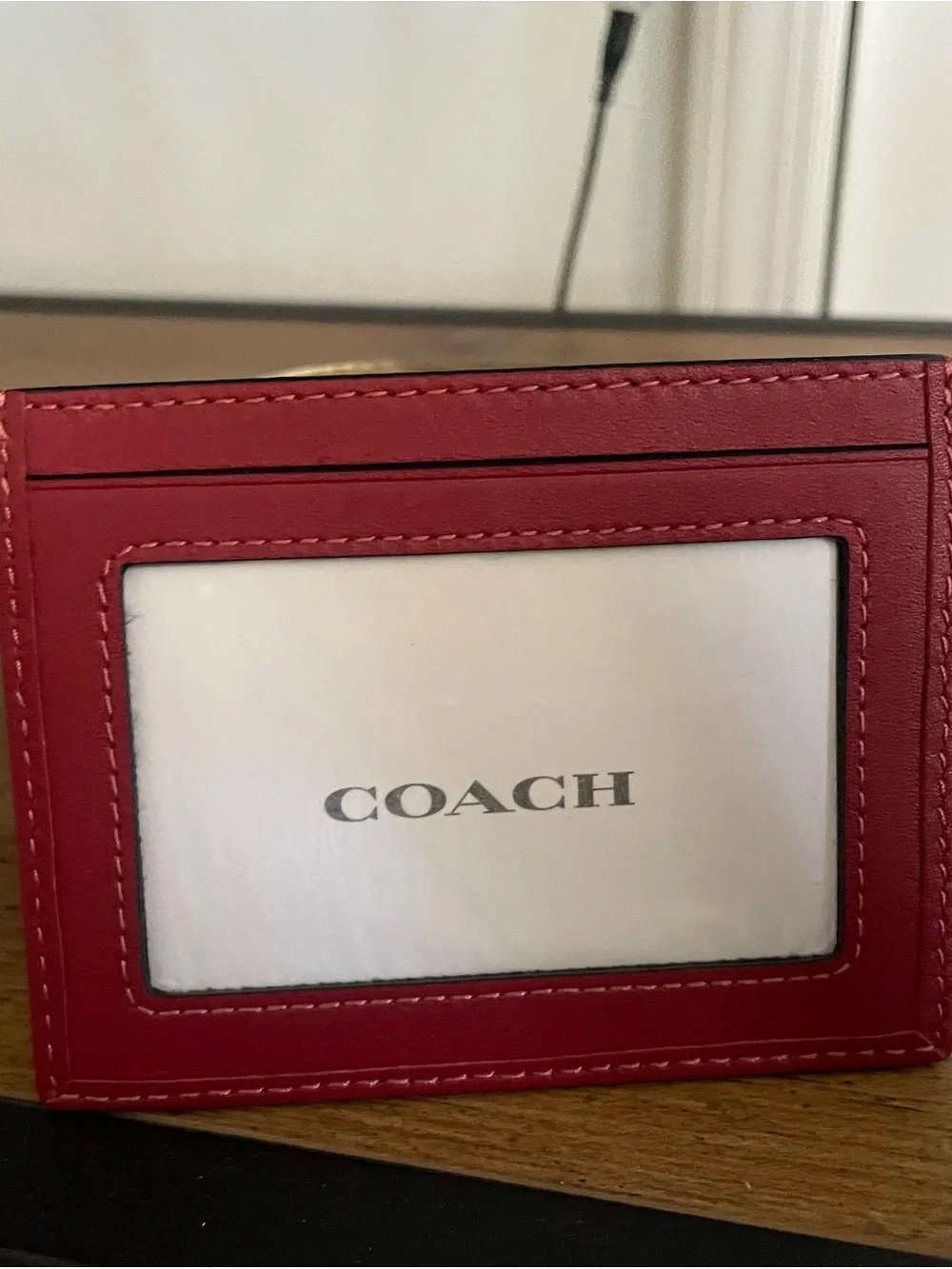 Coach Slim ID Card Case - Ruby Red